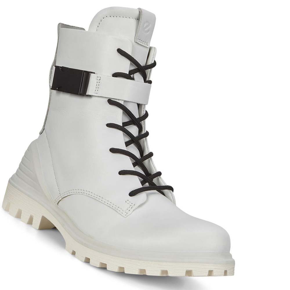 Női Ecco Tredtray Mid-cut Buckled Csizma Fehér | HU 53SGL